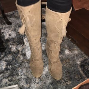 Anthropologie suede lace up boots by Tracey Reese